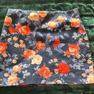 Talbots Navy Floral Mini Skirt